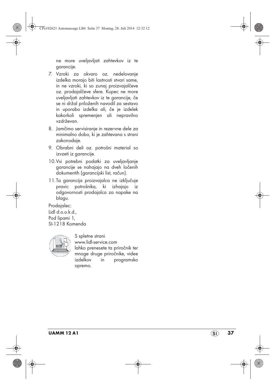 Ultimate Speed UAMM 12 A1 User Manual | Page 39 / 66