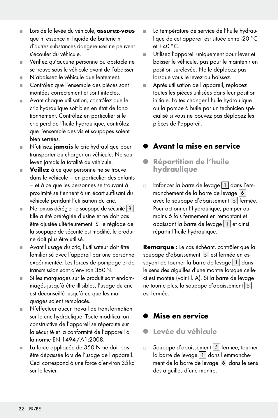 Mise en service levée du véhicule | Ultimate Speed Z32196 User Manual | Page 22 / 35