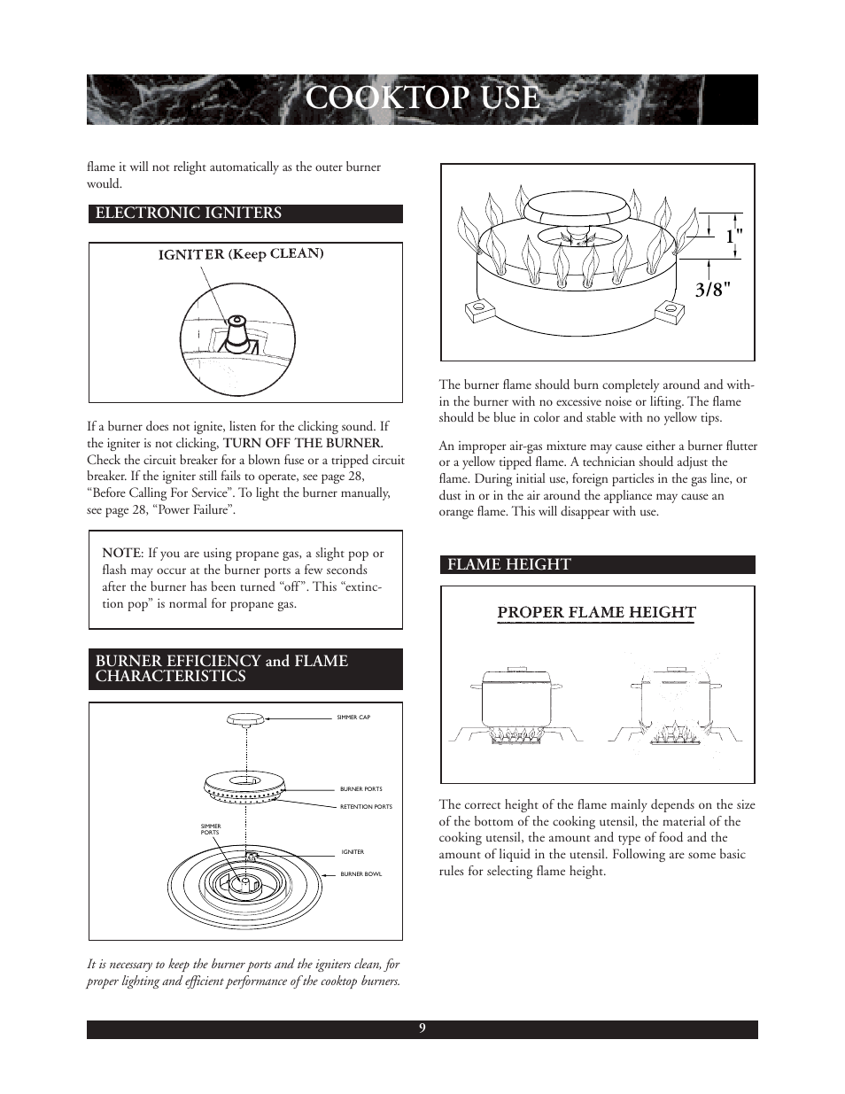 Cooktop use | DCS 30 inch User Manual | Page 10 / 31