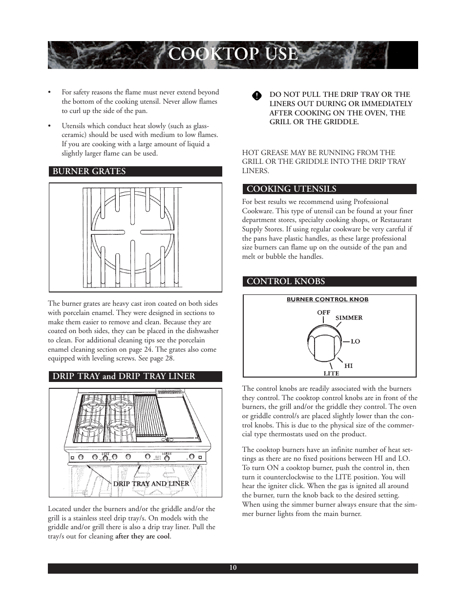 Cooktop use | DCS 30 inch User Manual | Page 11 / 31