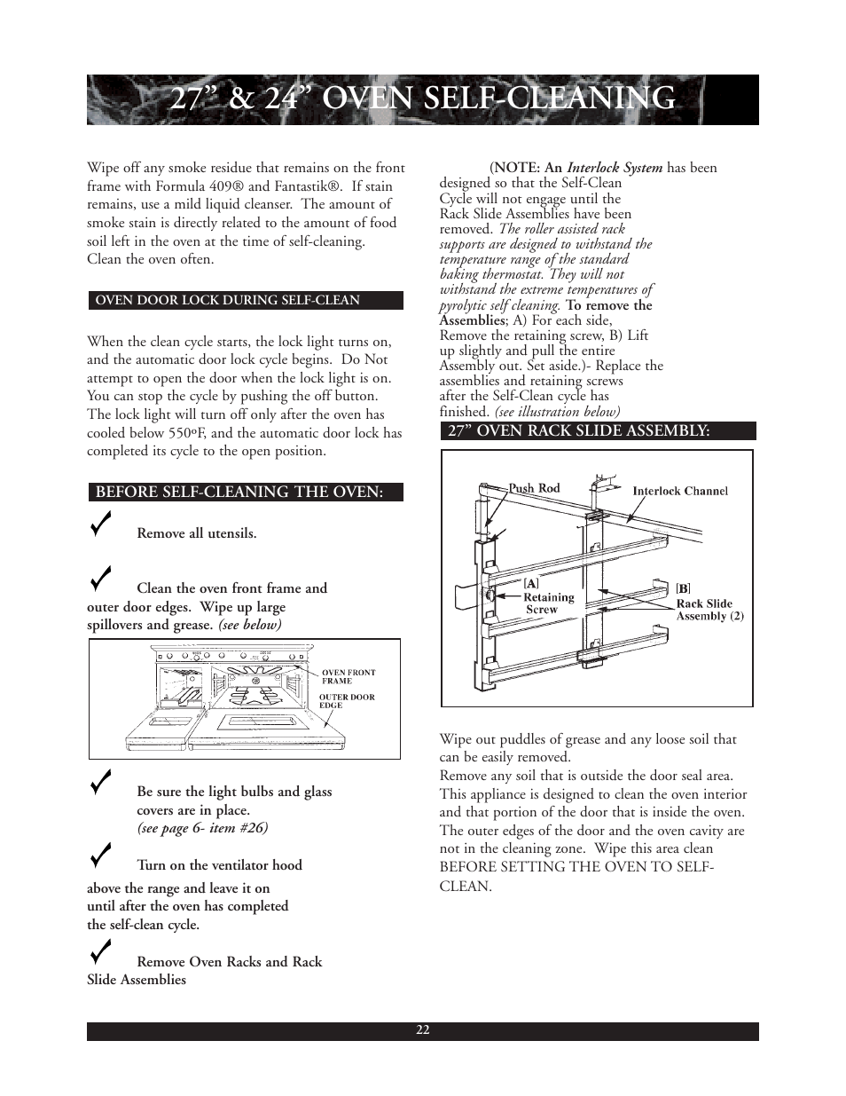 27” & 24” oven self-cleaning | DCS 30 inch User Manual | Page 23 / 31