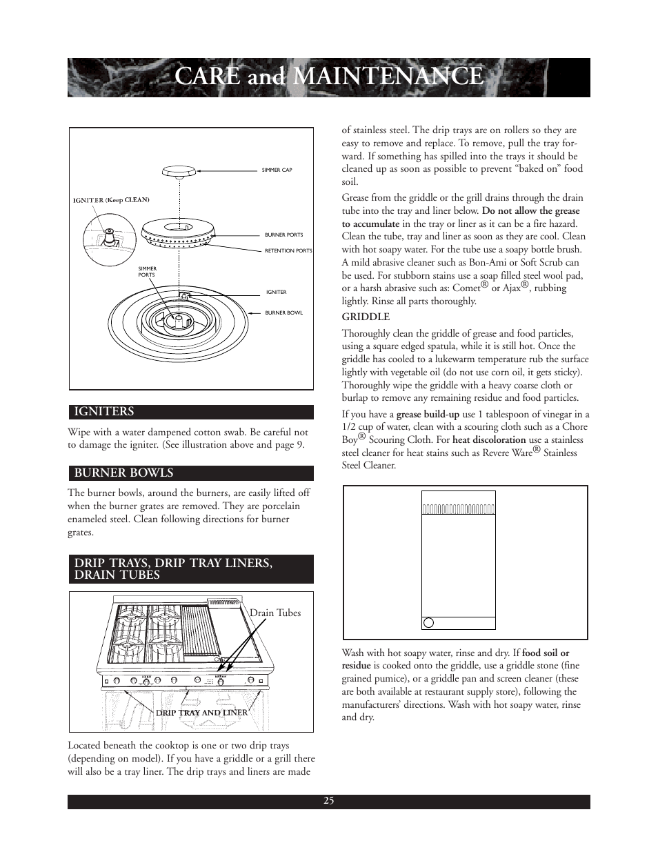 Care and maintenance | DCS 30 inch User Manual | Page 26 / 31