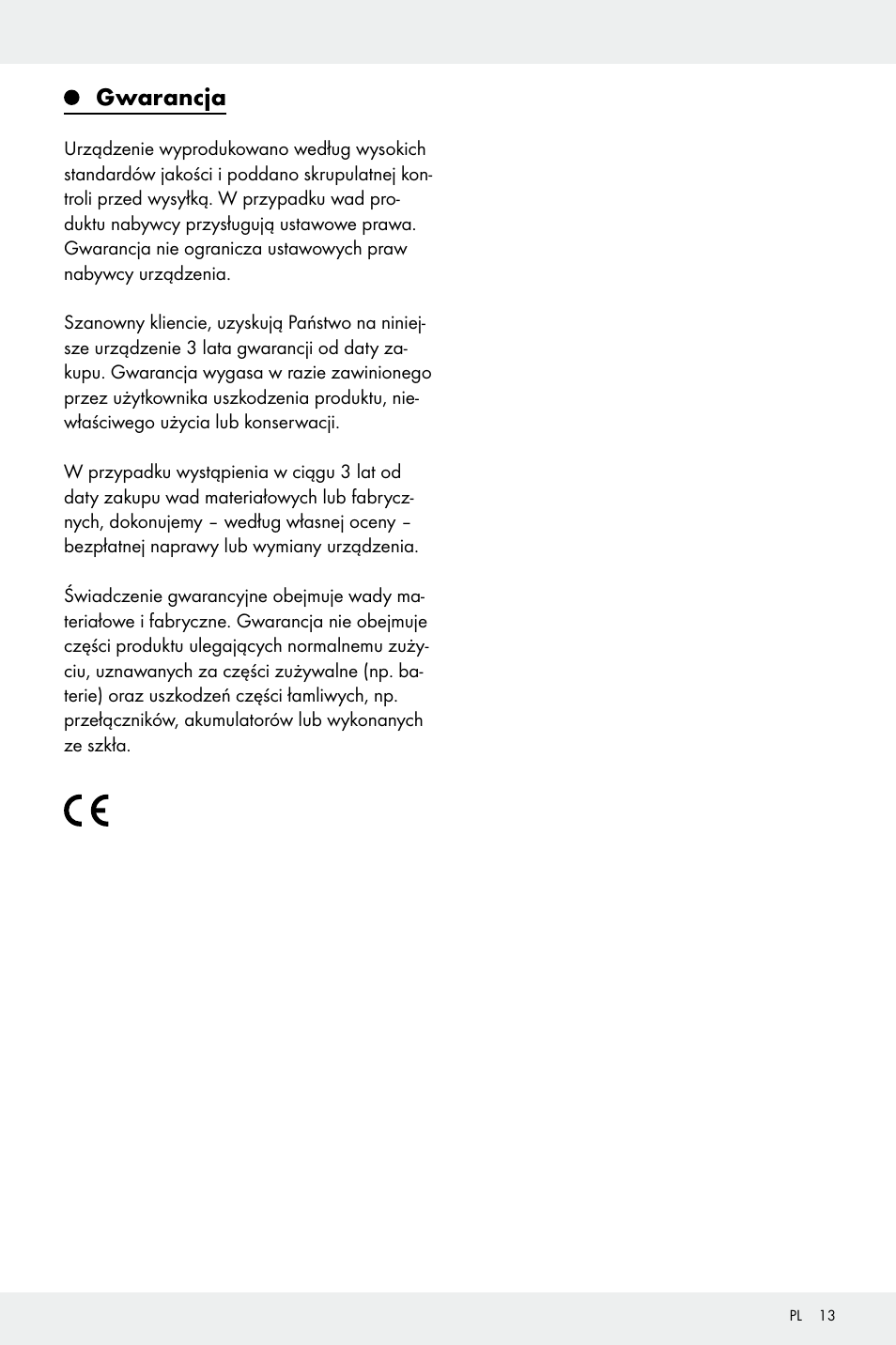 Gwarancja | Ultimate Speed Z32196 User Manual | Page 13 / 37