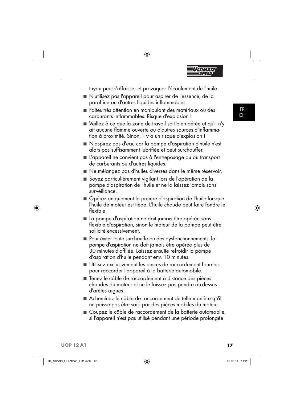 Ultimate Speed UOP 12 A1 User Manual | Page 20 / 52