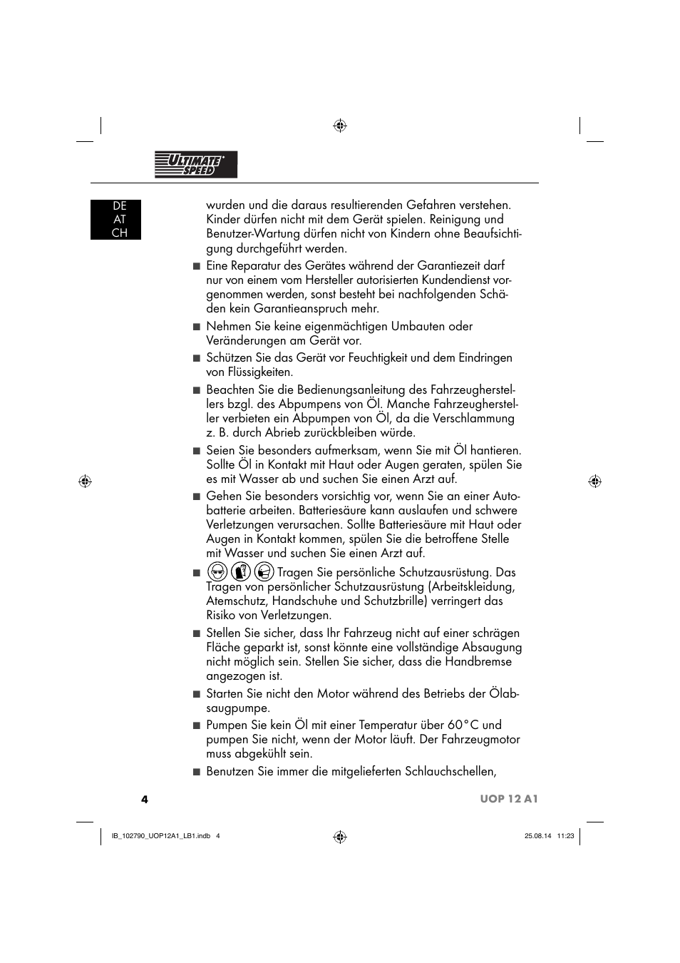 Ultimate Speed UOP 12 A1 User Manual | Page 7 / 52