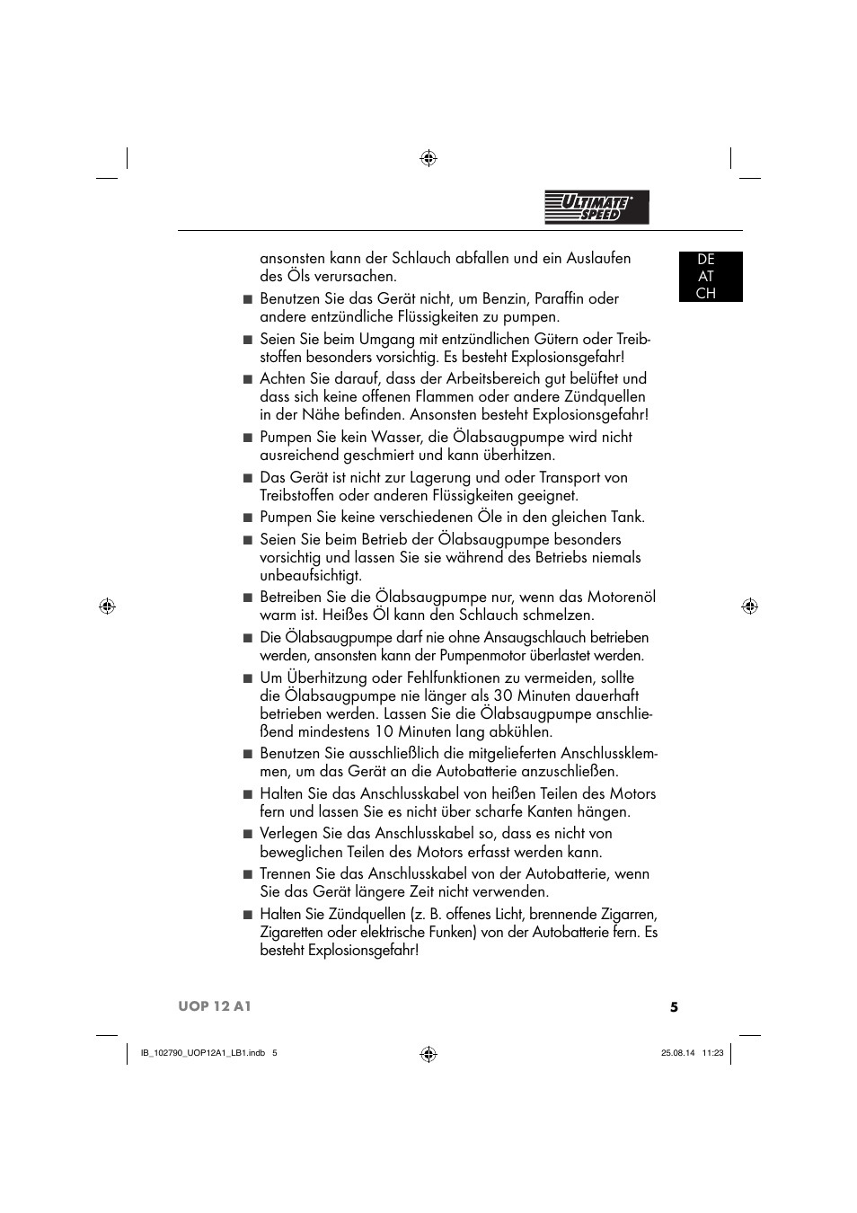 Ultimate Speed UOP 12 A1 User Manual | Page 8 / 52
