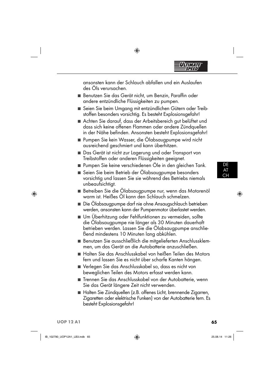 Ultimate Speed UOP 12 A1 User Manual | Page 68 / 76