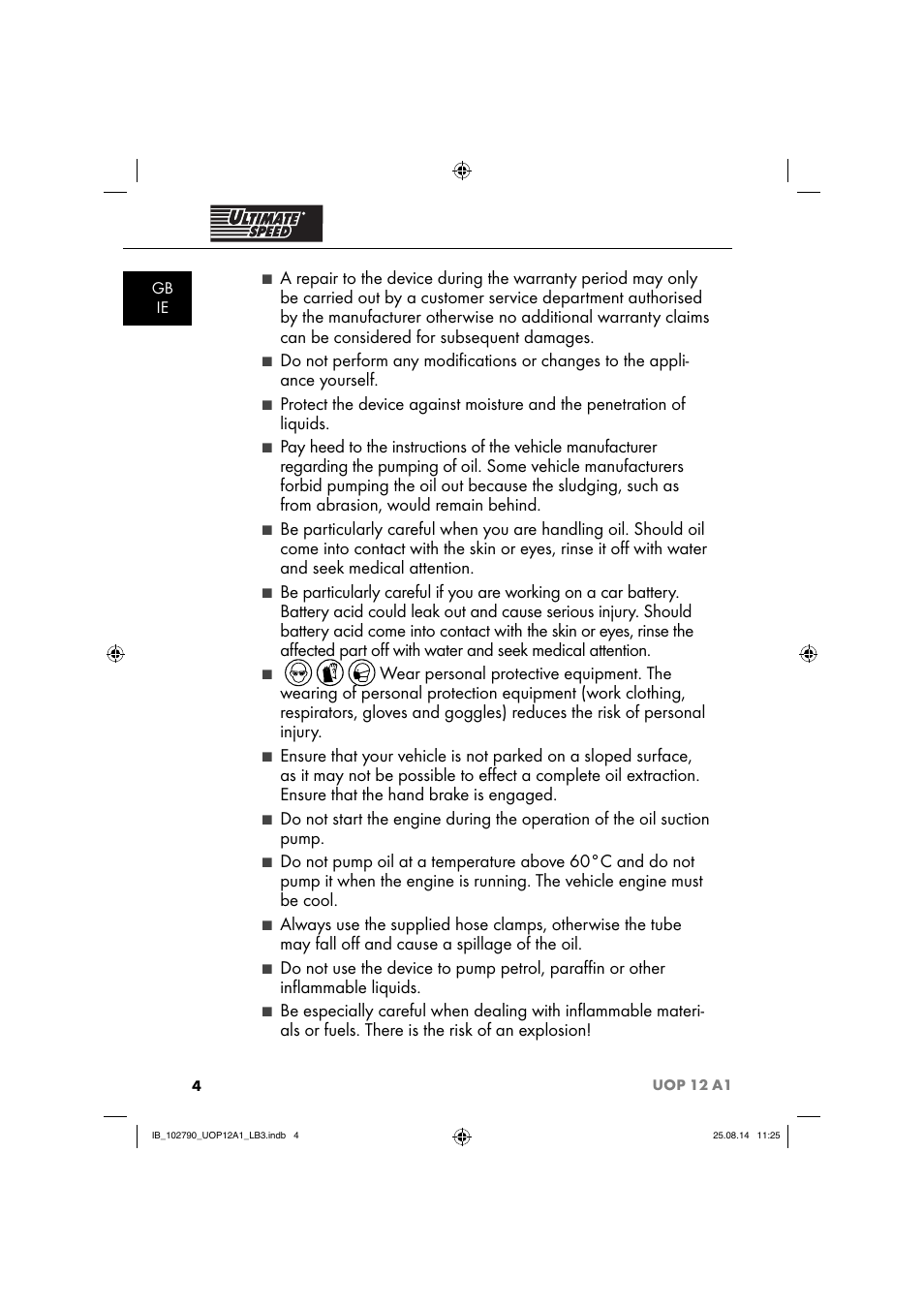 Ultimate Speed UOP 12 A1 User Manual | Page 7 / 76