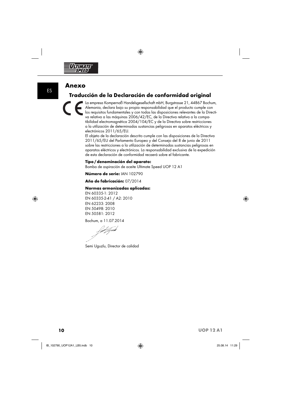 Anexo | Ultimate Speed UOP 12 A1 User Manual | Page 13 / 52