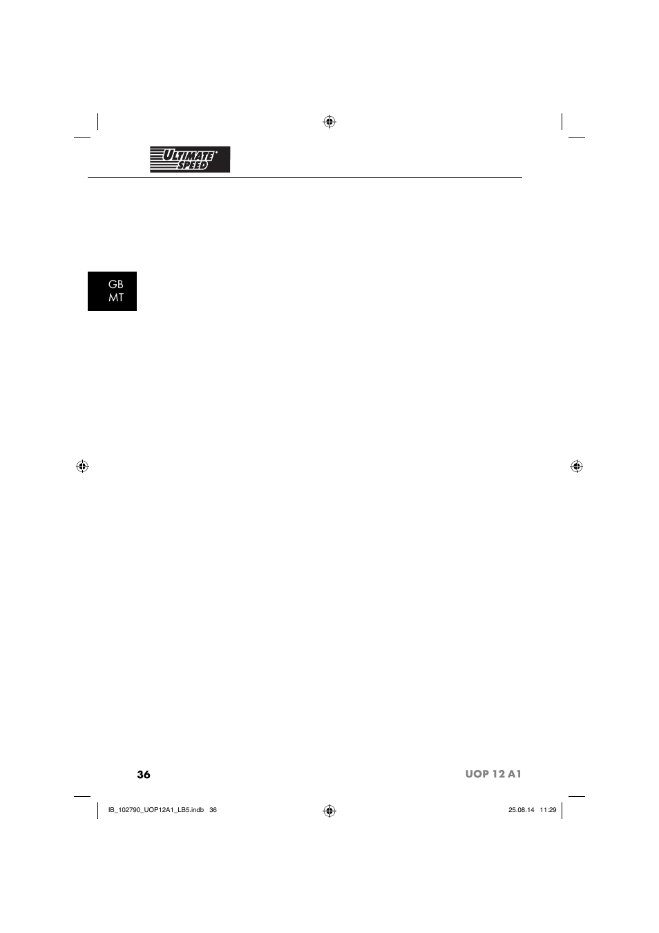 Gb mt | Ultimate Speed UOP 12 A1 User Manual | Page 39 / 52