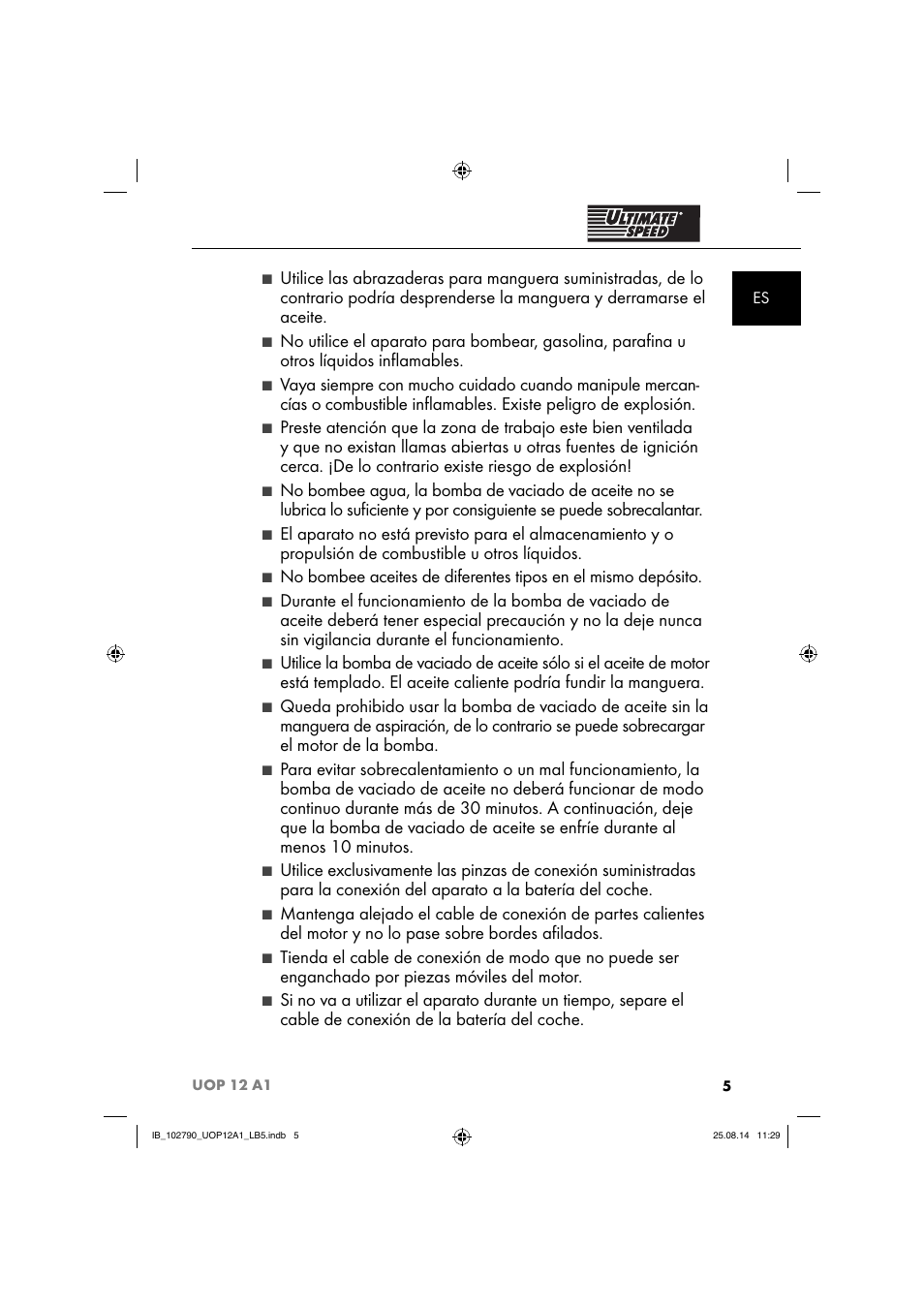 Ultimate Speed UOP 12 A1 User Manual | Page 8 / 52