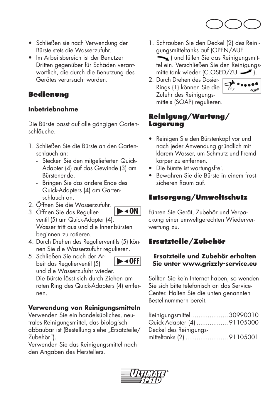 De at ch | Ultimate Speed Universal Washing Brush User Manual | Page 3 / 24