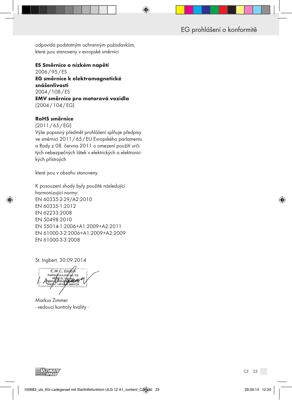 Ultimate Speed ULG 12 A1 User Manual | Page 23 / 35