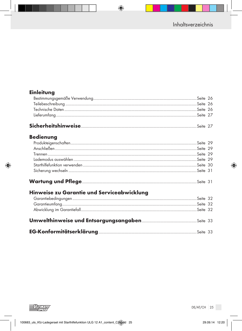 Ultimate Speed ULG 12 A1 User Manual | Page 25 / 35