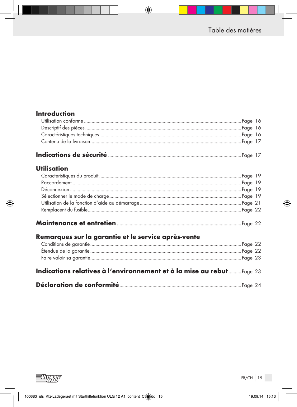 Ultimate Speed ULG 12 A1 User Manual | Page 15 / 44