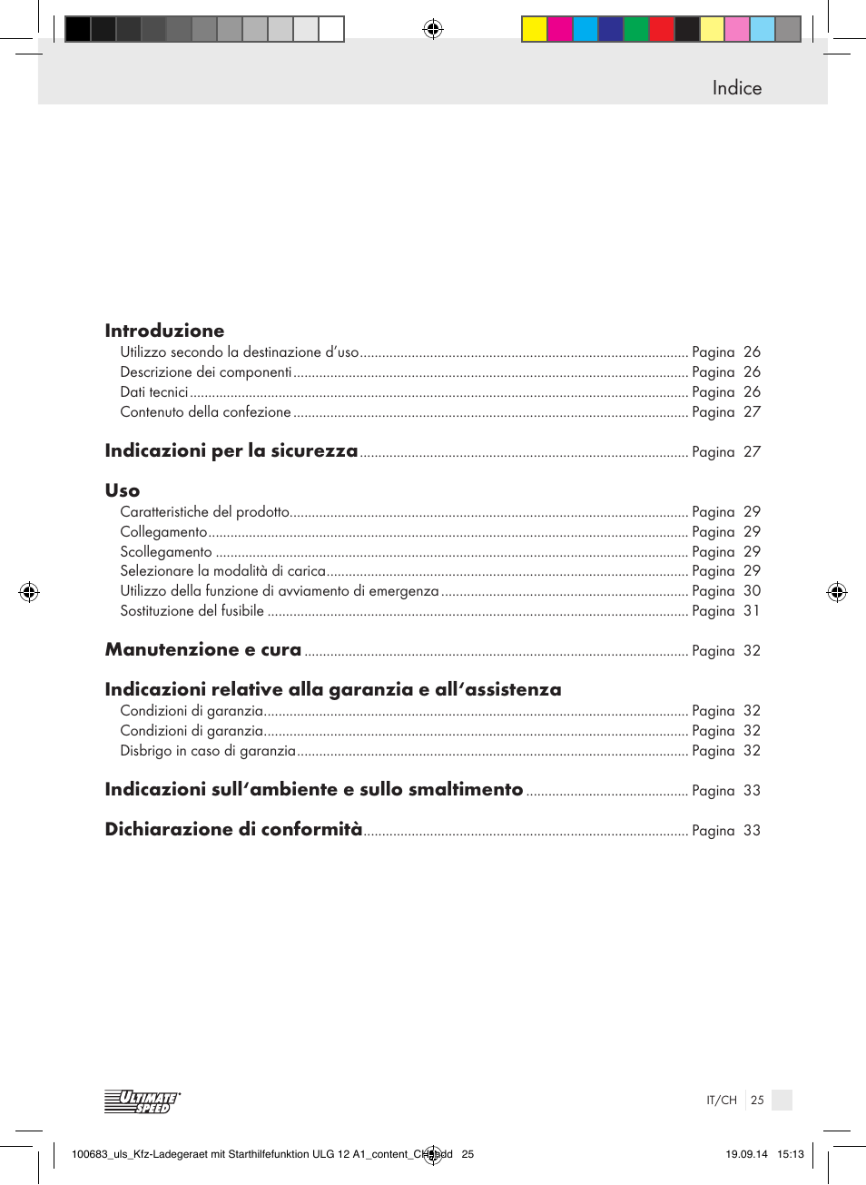 Déclaration de conformité indice | Ultimate Speed ULG 12 A1 User Manual | Page 25 / 44
