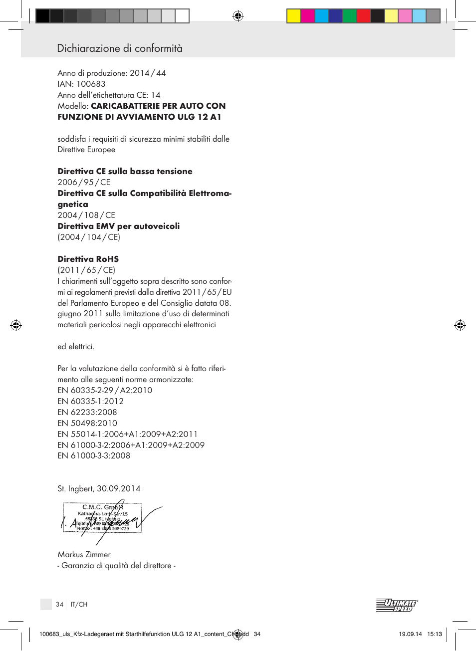 Ultimate Speed ULG 12 A1 User Manual | Page 34 / 44