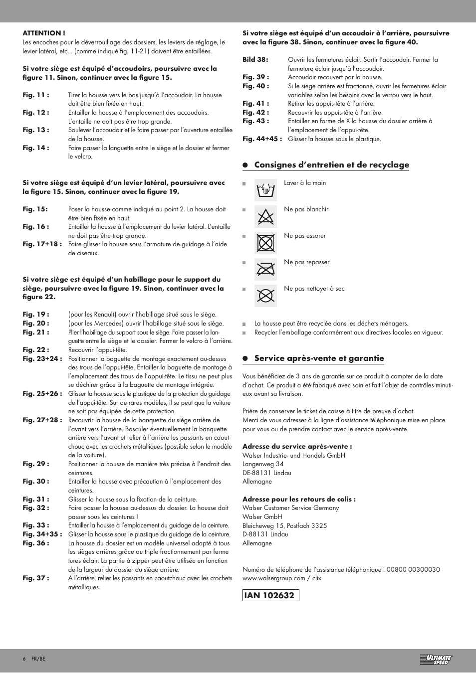 Ultimate Speed CAR SEAT COVER SET User Manual | Page 6 / 13