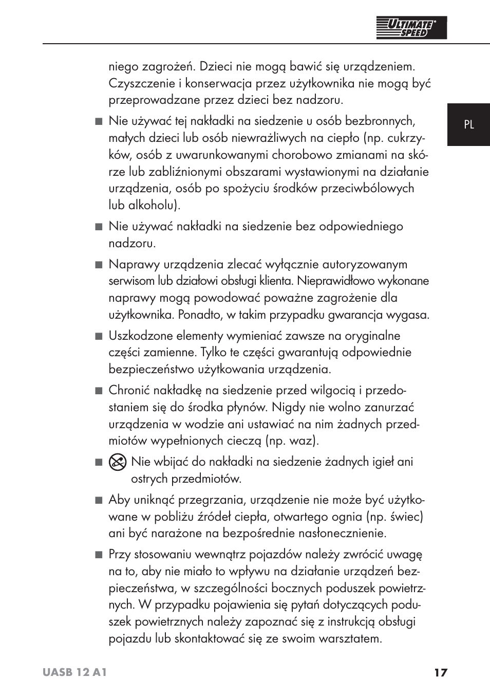 Ultimate Speed UASB 12 A1 User Manual | Page 20 / 76