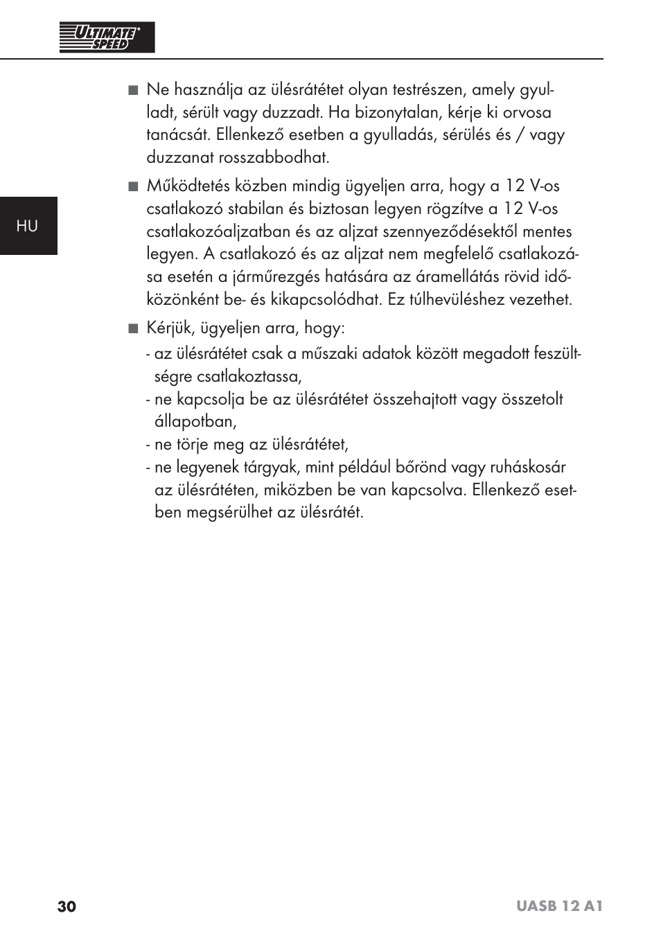 Ultimate Speed UASB 12 A1 User Manual | Page 33 / 76