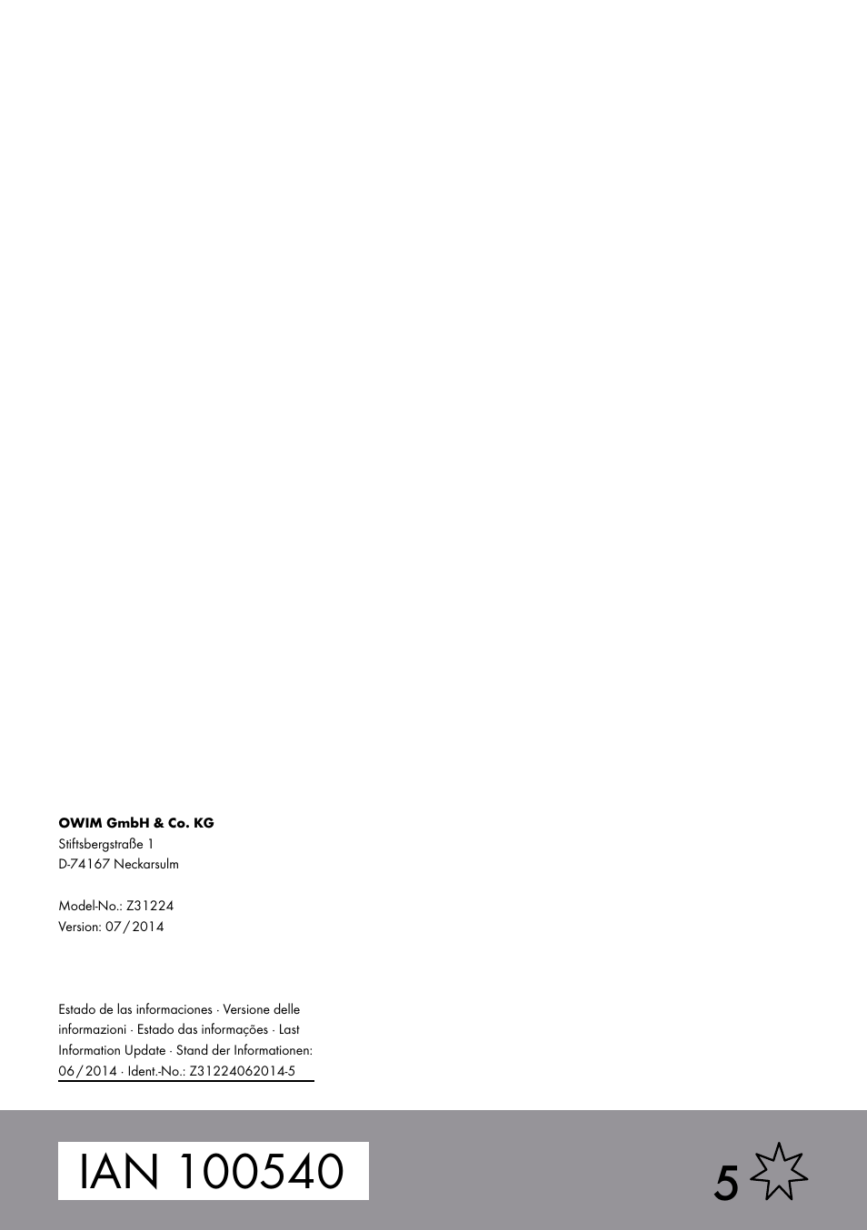 Ultimate Speed Z31224 User Manual | Page 34 / 34