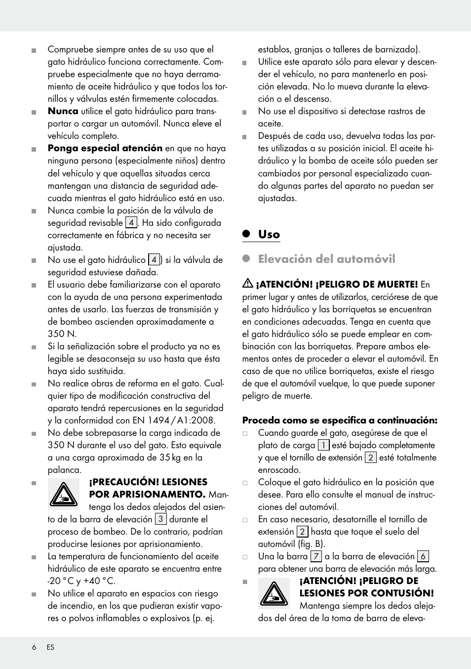 Elevación del automóvil | Ultimate Speed Z31224 User Manual | Page 6 / 34