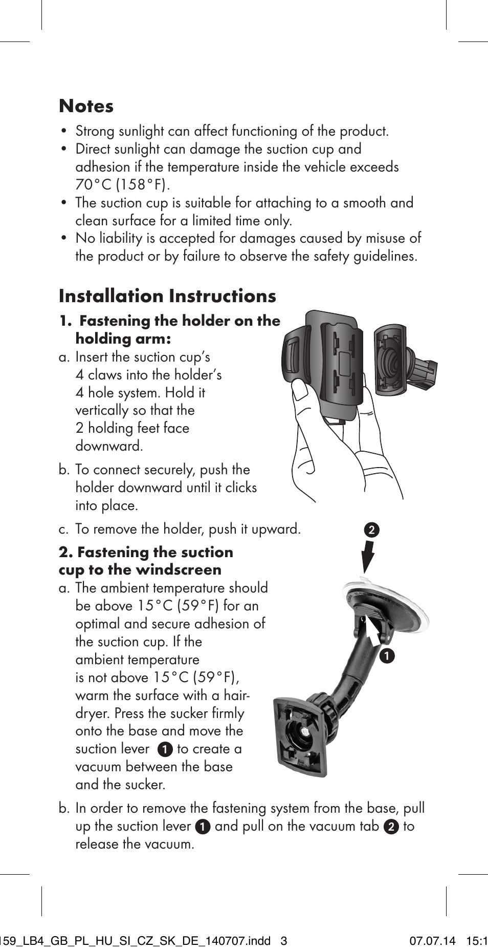 Installation instructions | Ultimate Speed MULTI-PURPOSE CAR BRACKET User Manual | Page 3 / 30