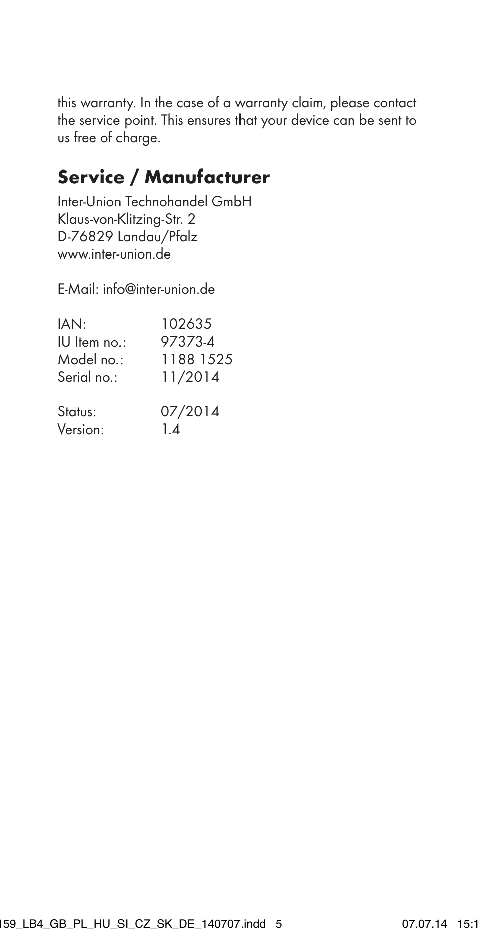 Service / manufacturer | Ultimate Speed MULTI-PURPOSE CAR BRACKET User Manual | Page 5 / 30
