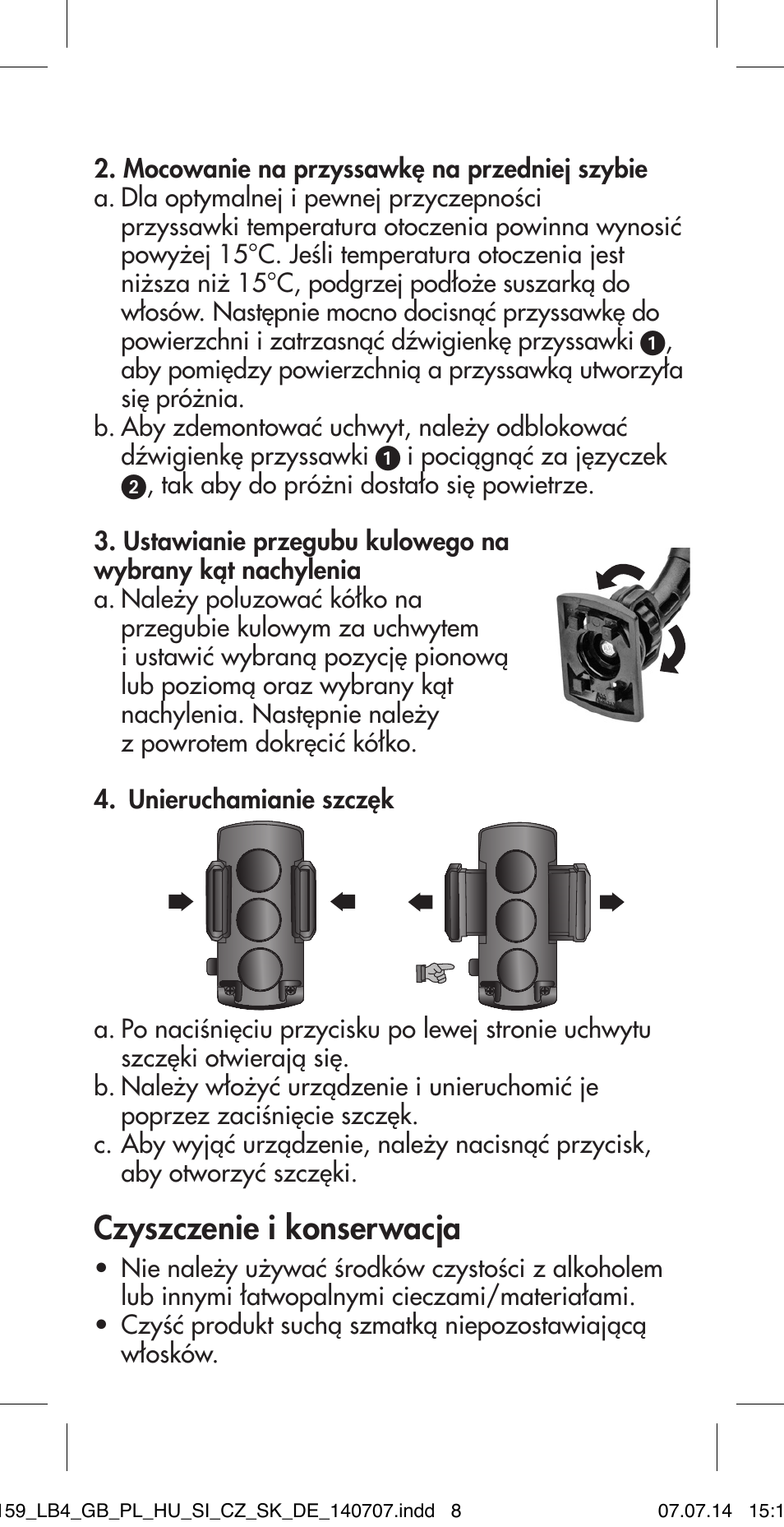 Czyszczenie i konserwacja | Ultimate Speed MULTI-PURPOSE CAR BRACKET User Manual | Page 8 / 30