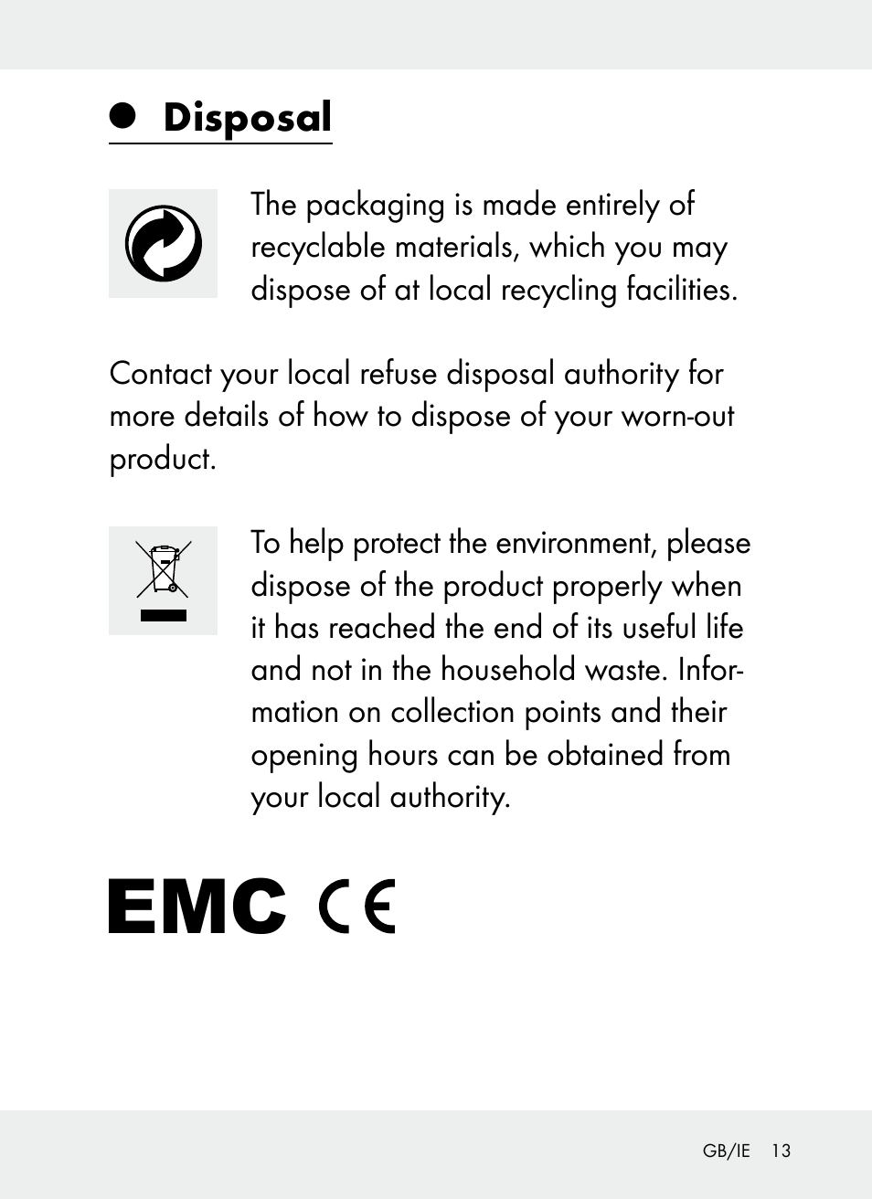Disposal | Ultimate Speed Z31381 User Manual | Page 13 / 77