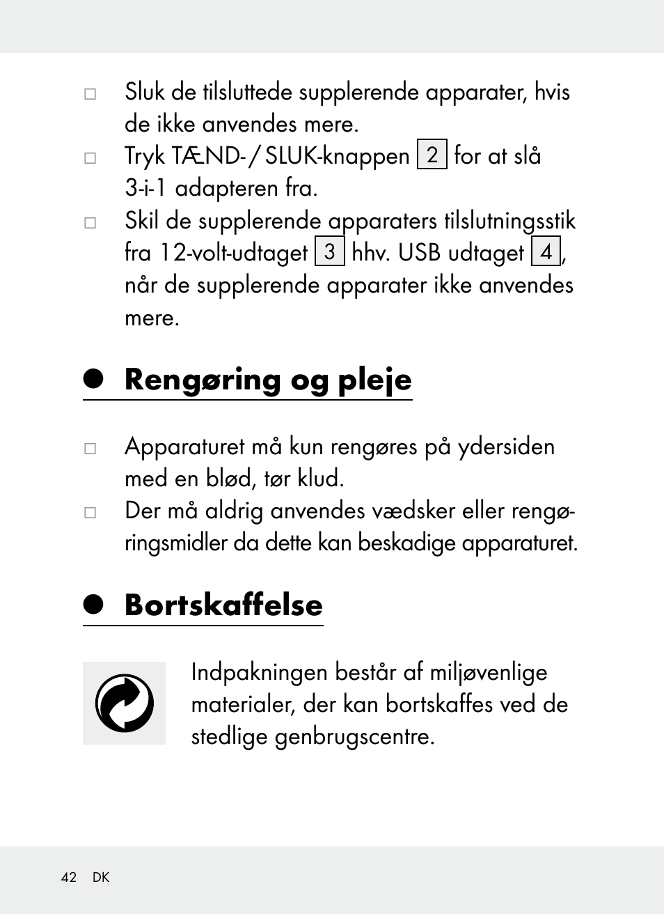 Rengøring og pleje, Bortskaffelse | Ultimate Speed Z31381 User Manual | Page 42 / 77
