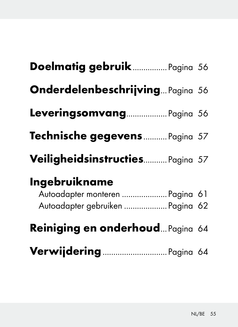 Doelmatig gebruik, Onderdelenbeschrijving, Leveringsomvang | Technische gegevens, Veiligheidsinstructies, Ingebruikname, Reiniging en onderhoud, Verwijdering | Ultimate Speed Z31381 User Manual | Page 55 / 77