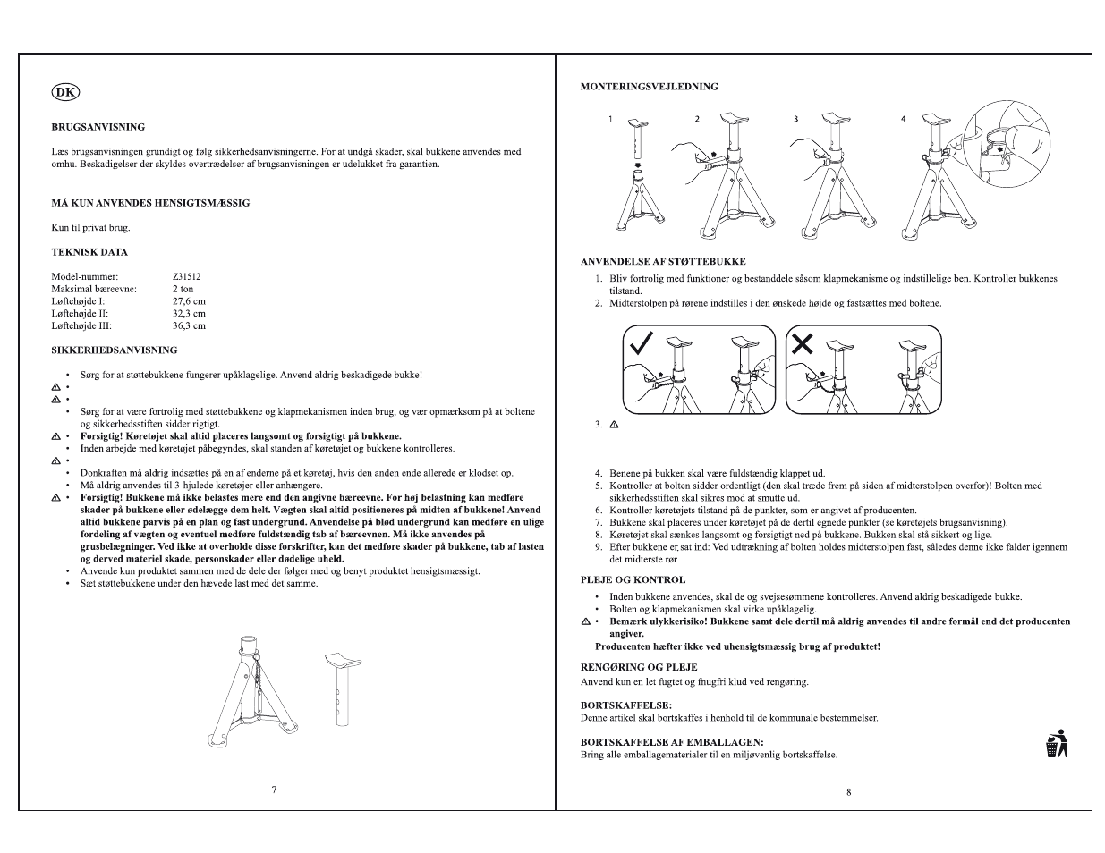 Opklodsningsbukke | Ultimate Speed Z31512 User Manual | Page 5 / 8