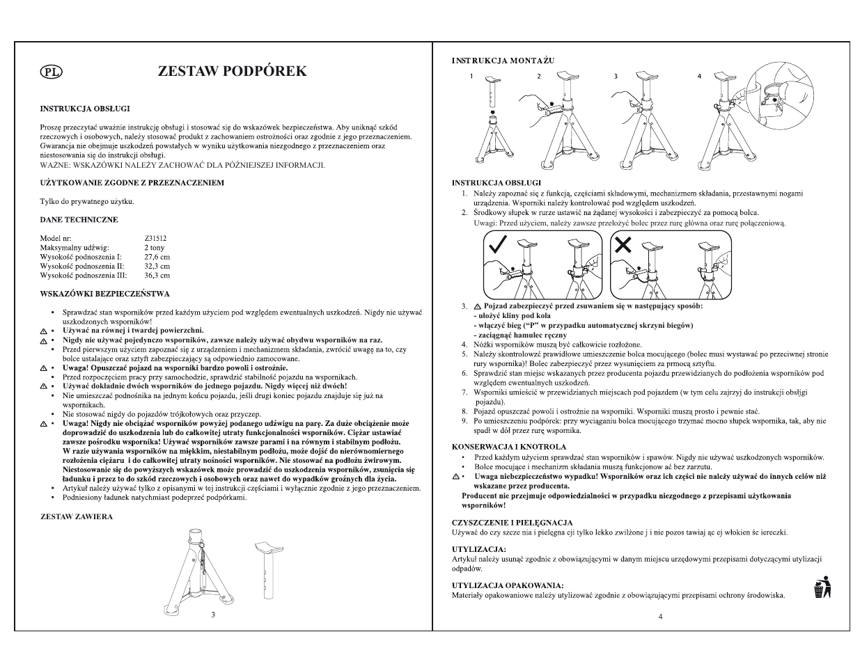 Zestaw podpórek | Ultimate Speed Z31512 User Manual | Page 3 / 8