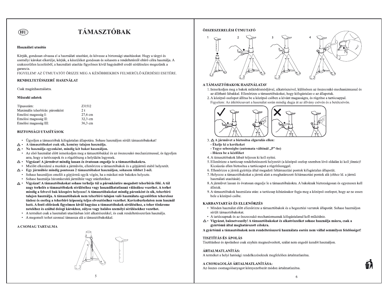 Támasztóbak | Ultimate Speed Z31512 User Manual | Page 4 / 8