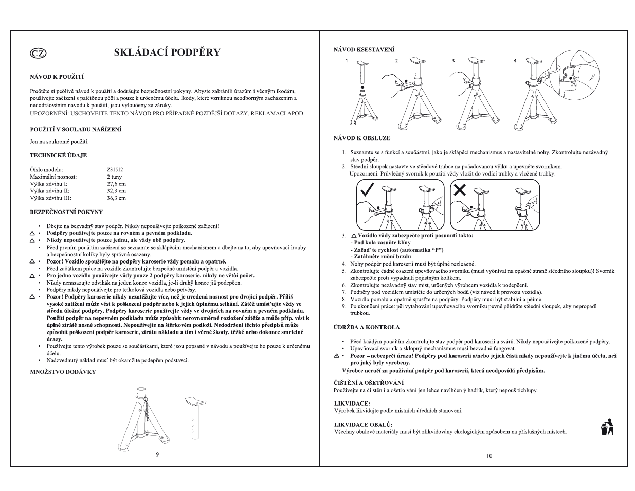 Skládací podpċry | Ultimate Speed Z31512 User Manual | Page 6 / 8