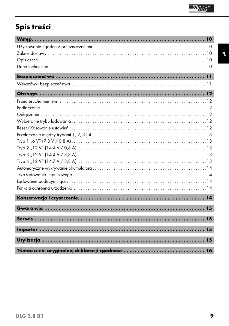 Ultimate Speed ULG 3.8 B1 User Manual | Page 12 / 60