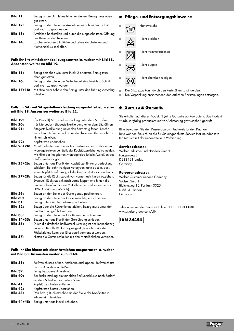 Ultimate Speed CAR SEAT COVER SET User Manual | Page 10 / 13