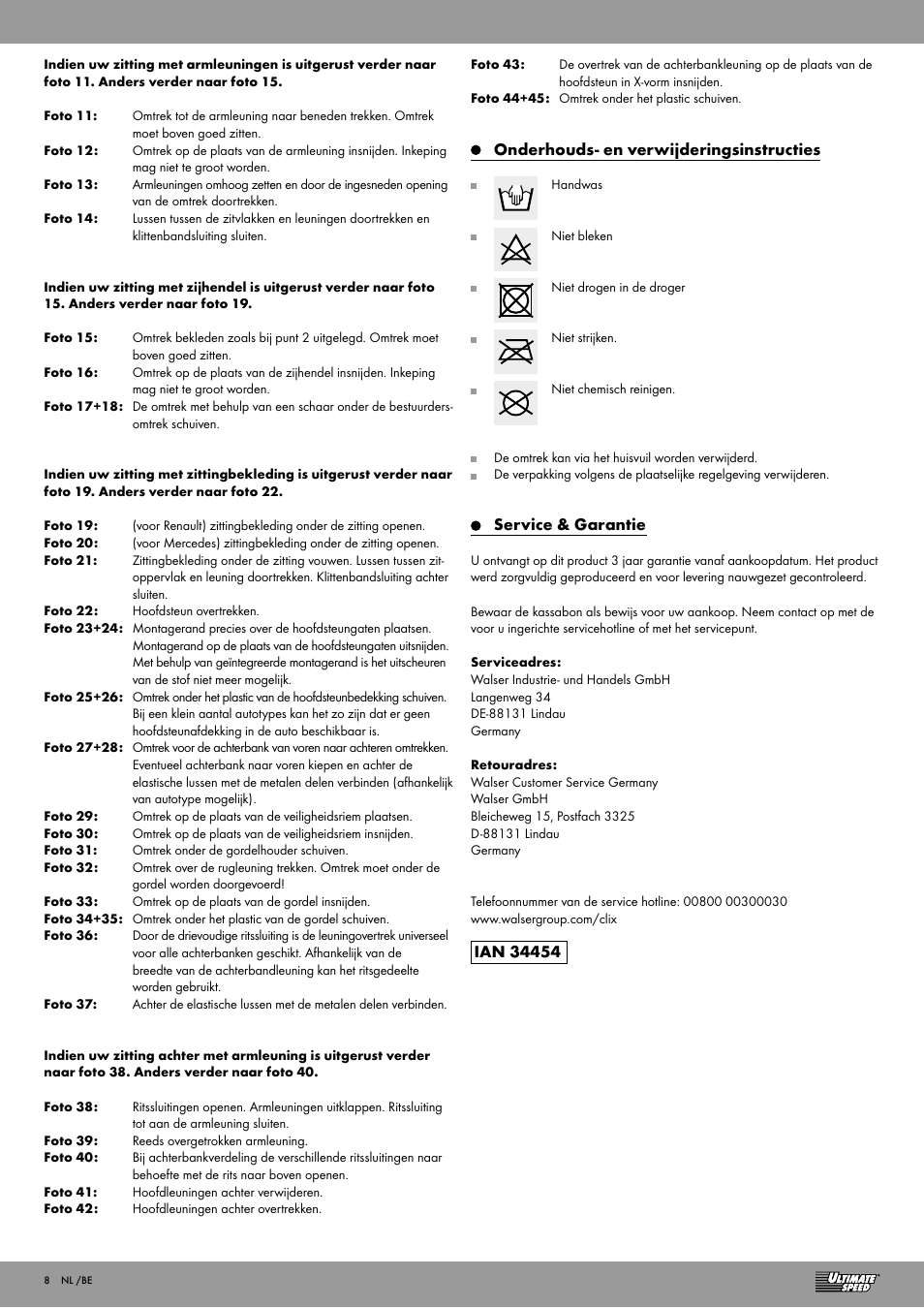Ultimate Speed CAR SEAT COVER SET User Manual | Page 8 / 13