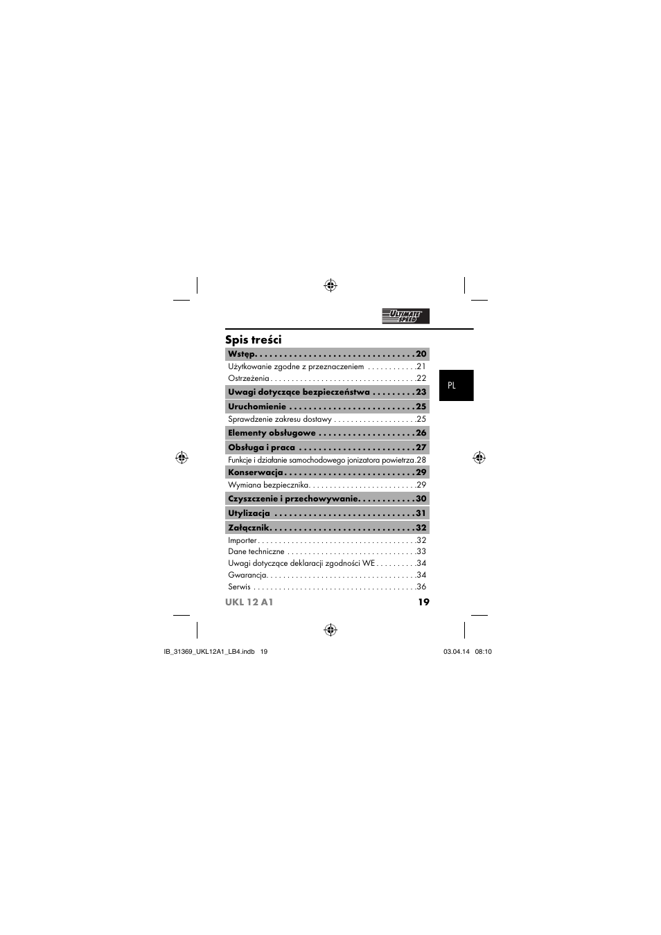 Ultimate Speed UKL 12 A1 User Manual | Page 22 / 110