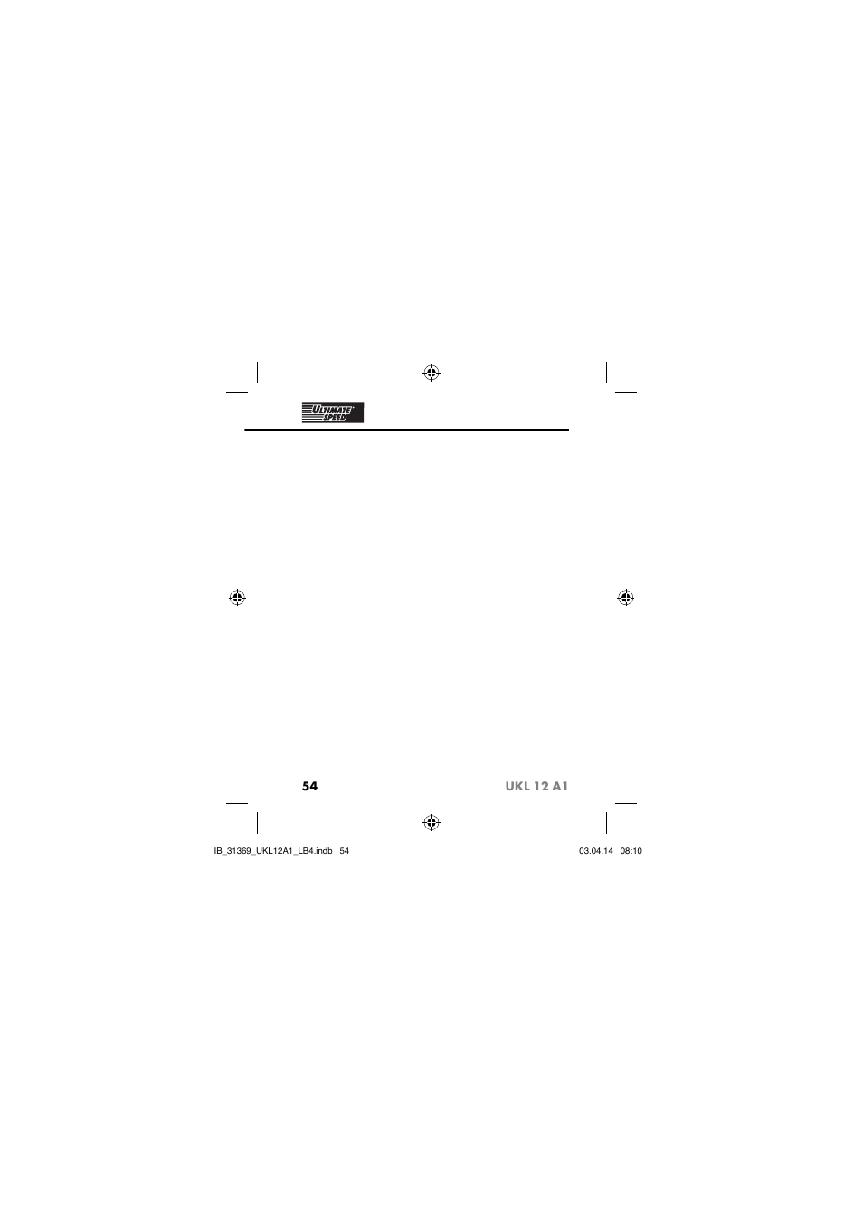 Ultimate Speed UKL 12 A1 User Manual | Page 57 / 110