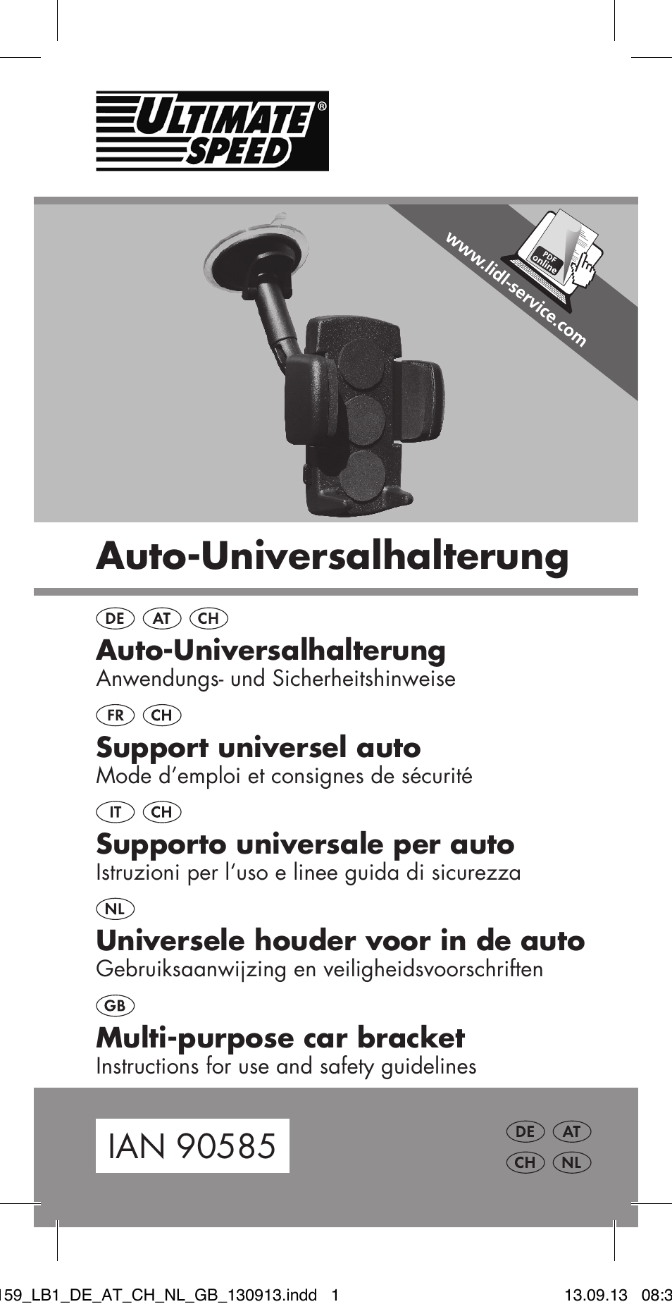 Ultimate Speed MULTI-PURPOSE CAR BRACKET User Manual | 22 pages