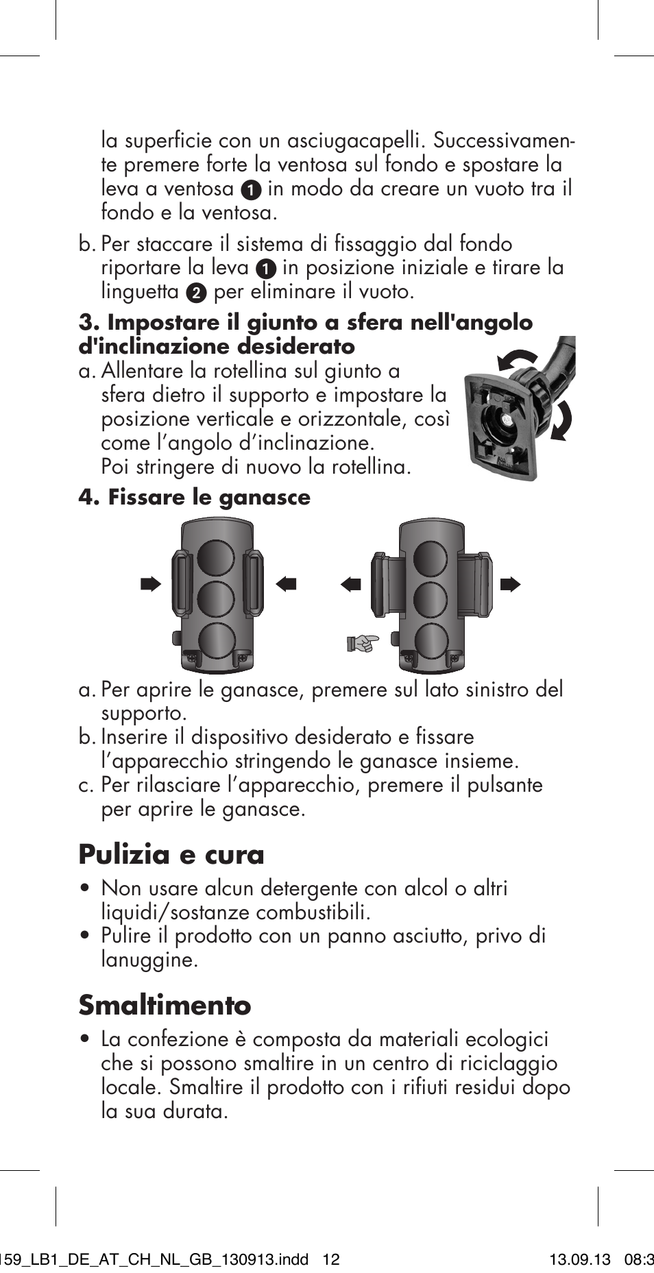 Pulizia e cura, Smaltimento | Ultimate Speed MULTI-PURPOSE CAR BRACKET User Manual | Page 12 / 22