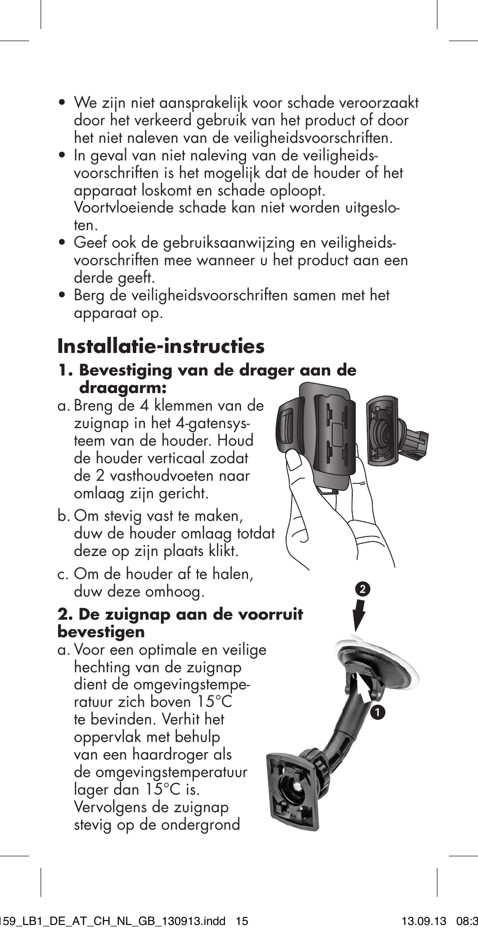 Installatie-instructies | Ultimate Speed MULTI-PURPOSE CAR BRACKET User Manual | Page 15 / 22