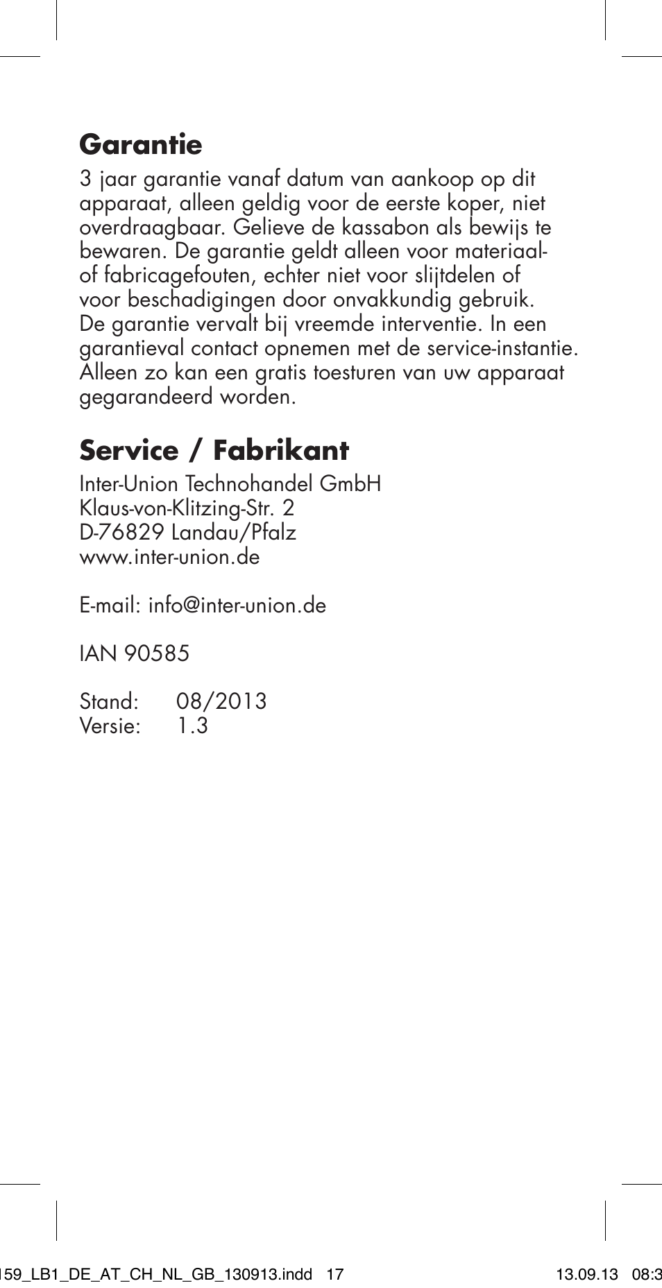 Garantie, Service / fabrikant | Ultimate Speed MULTI-PURPOSE CAR BRACKET User Manual | Page 17 / 22