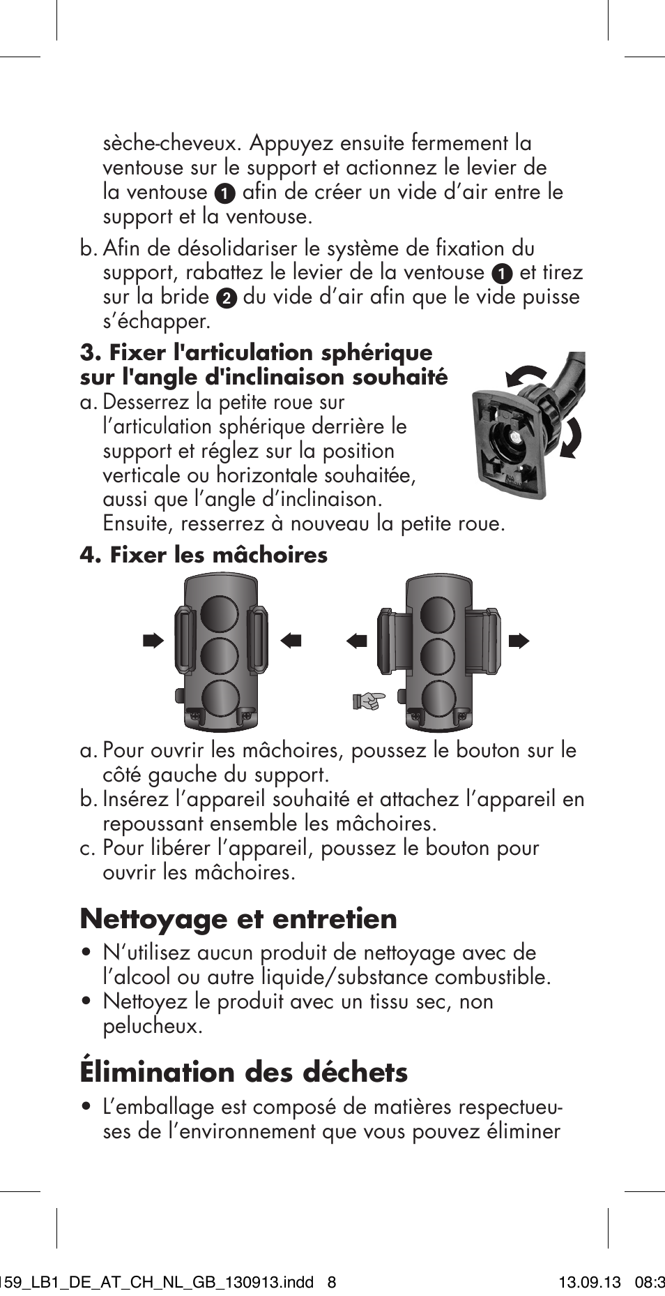 Nettoyage et entretien, Élimination des déchets | Ultimate Speed MULTI-PURPOSE CAR BRACKET User Manual | Page 8 / 22