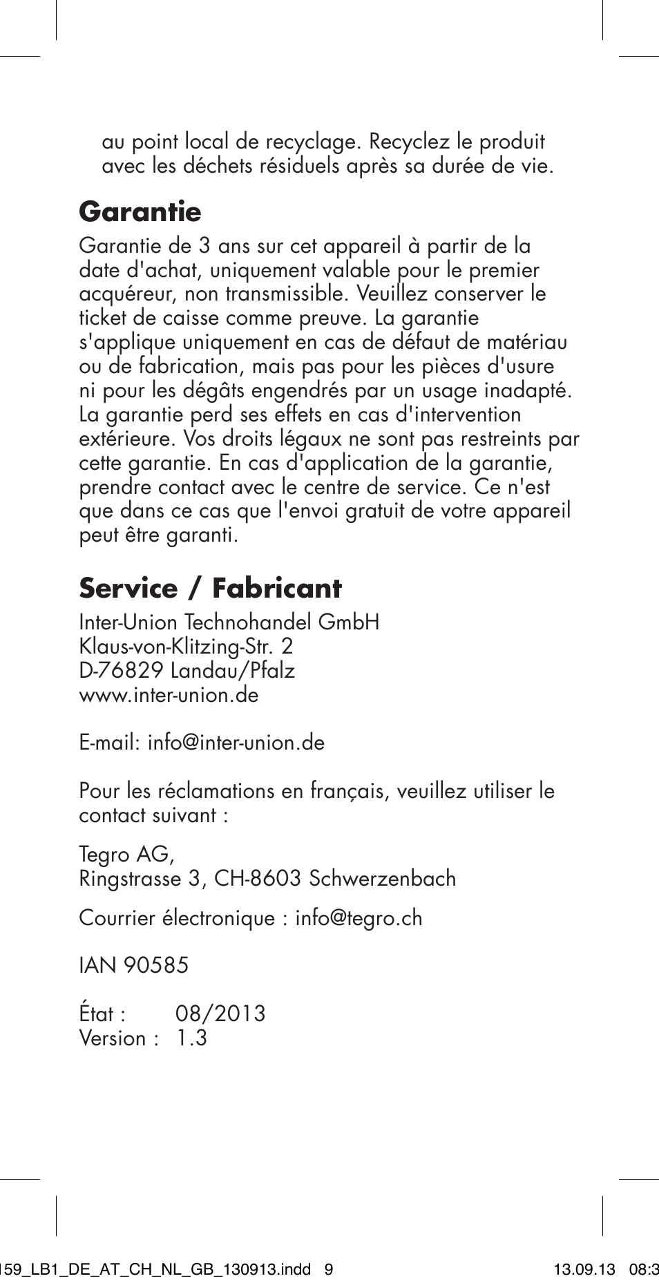 Garantie, Service / fabricant | Ultimate Speed MULTI-PURPOSE CAR BRACKET User Manual | Page 9 / 22
