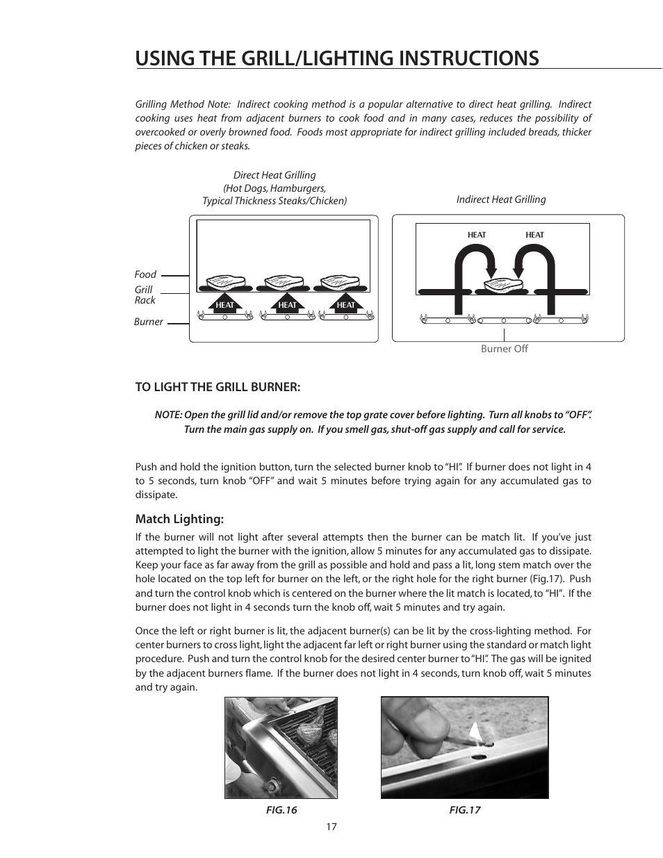 Using the grill/lighting instructions | DCS BGB36-BQAR User Manual | Page 18 / 42