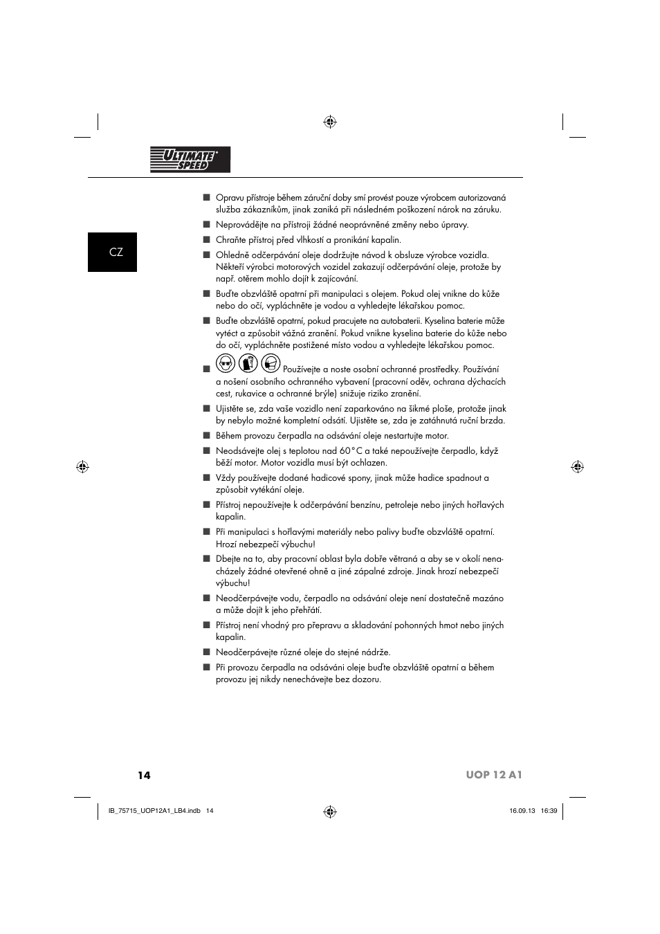 Ultimate Speed UOP 12 A1 User Manual | Page 17 / 44