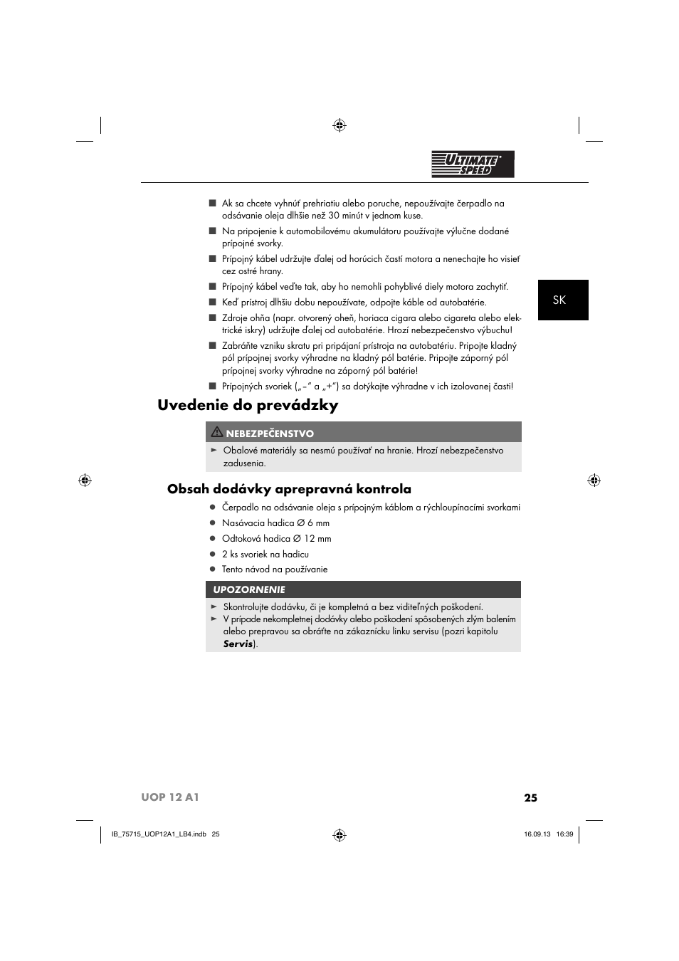 Ultimate Speed UOP 12 A1 User Manual | Page 28 / 44